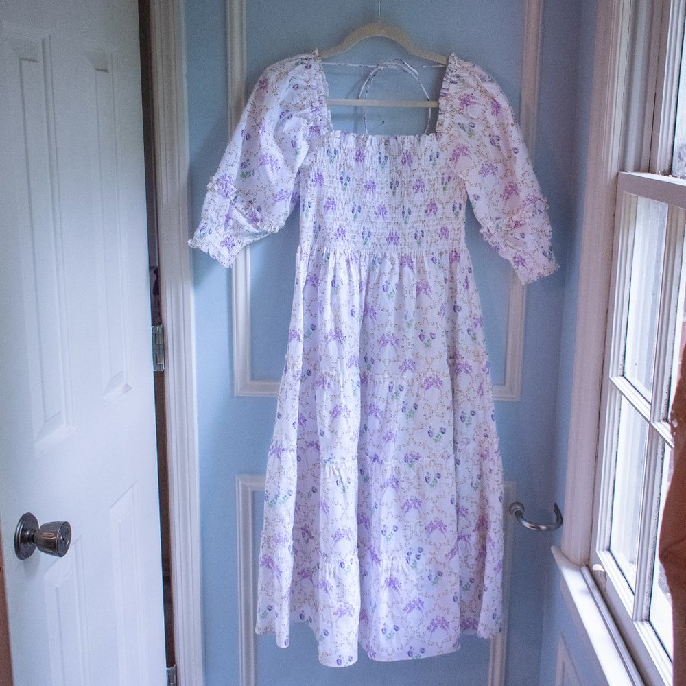 Hill House Home Bridgerton Nesli Nap Dress, Whistledown Trellis, Size Small